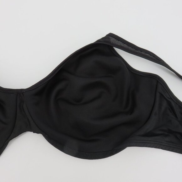 Bali 44C Bra 3385 Black Flower Lace Overlay Underwire Unlined Women Plus Size - Picture 10 of 13